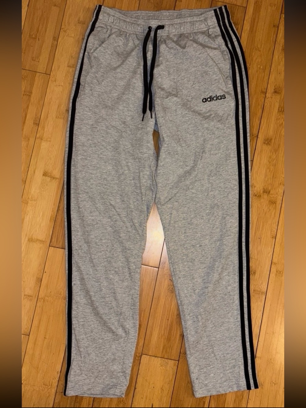 Adidas Track Pants Mens M grey jersey track/Soccer/Training Zip Pocket
